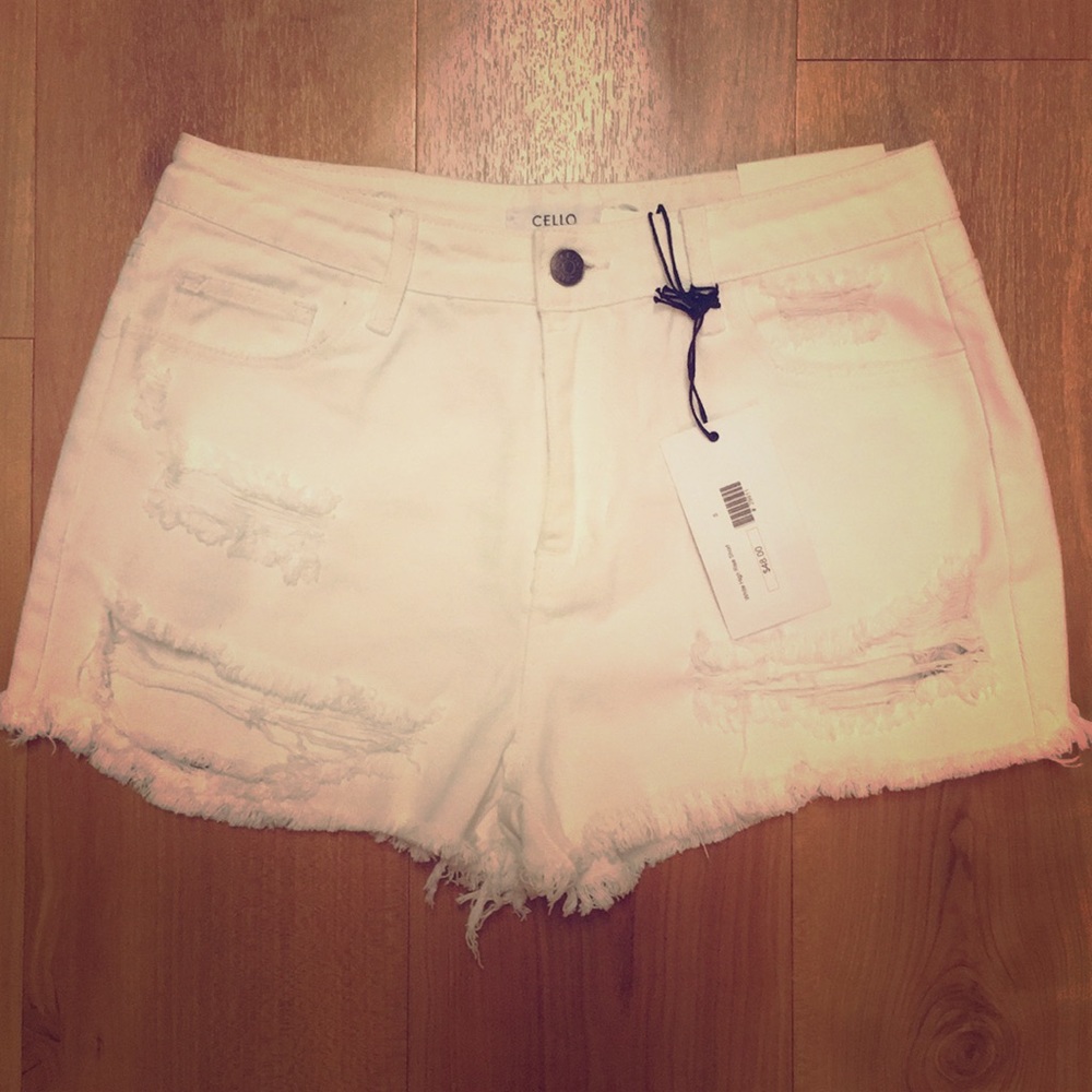 Cello White Shorts